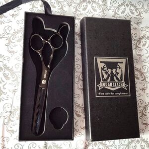 Rough Stache Black Thinning Scissors